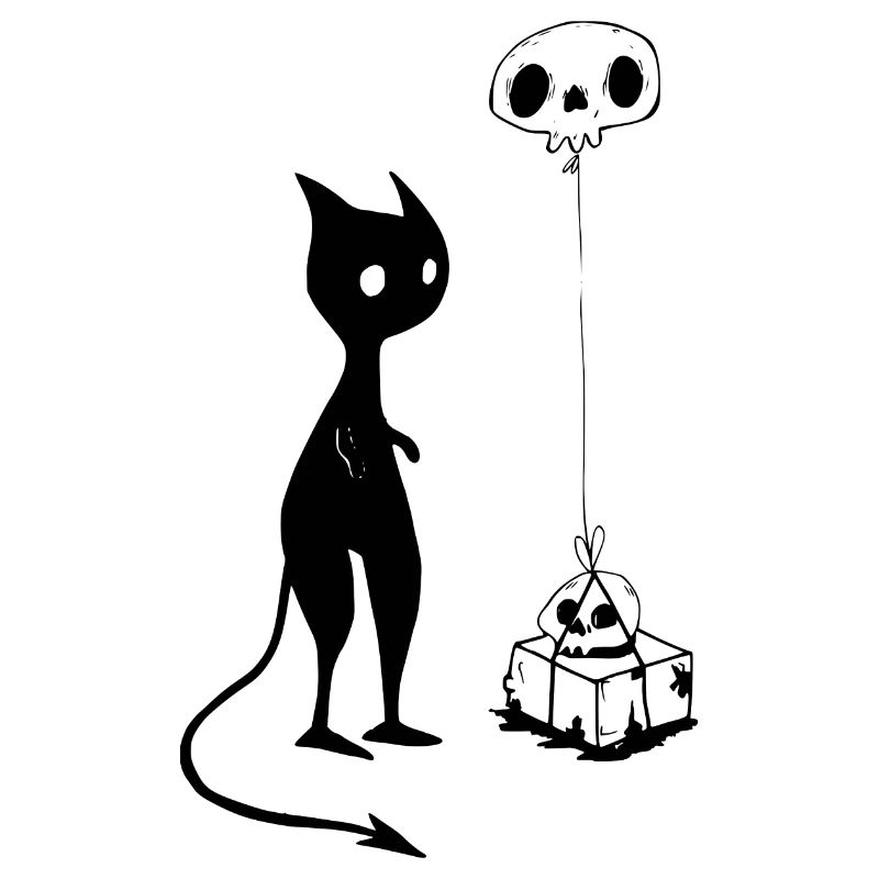 Cat gift skull devil evil