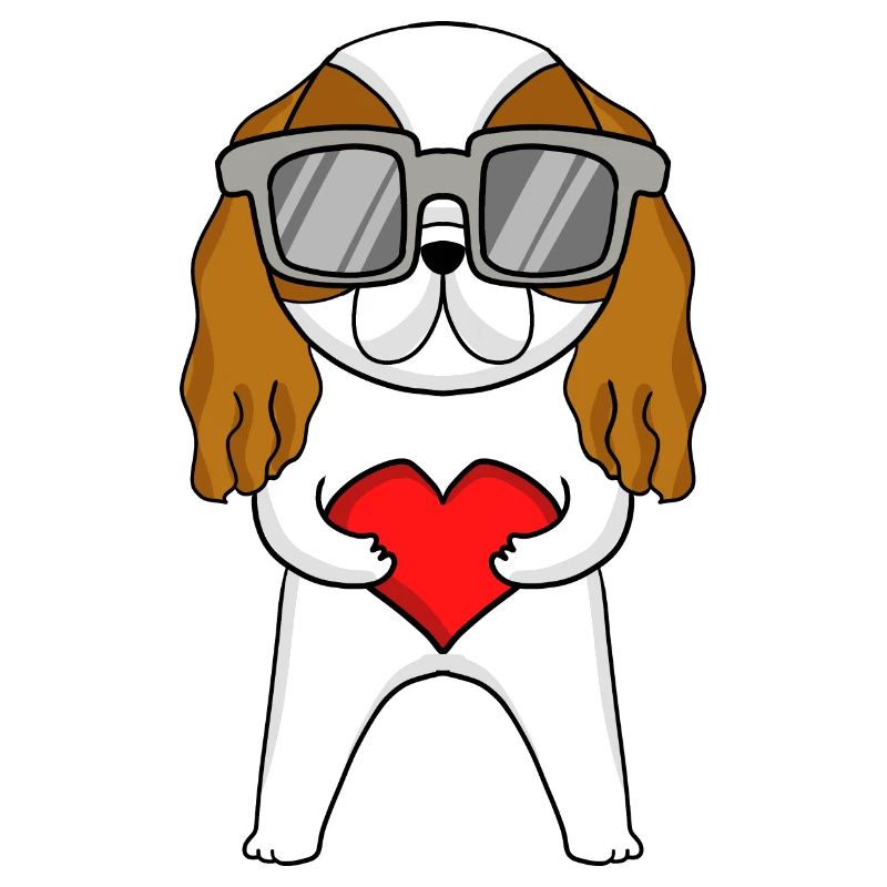 Cavalier King Charles Spaniel mit Sonnenbrille