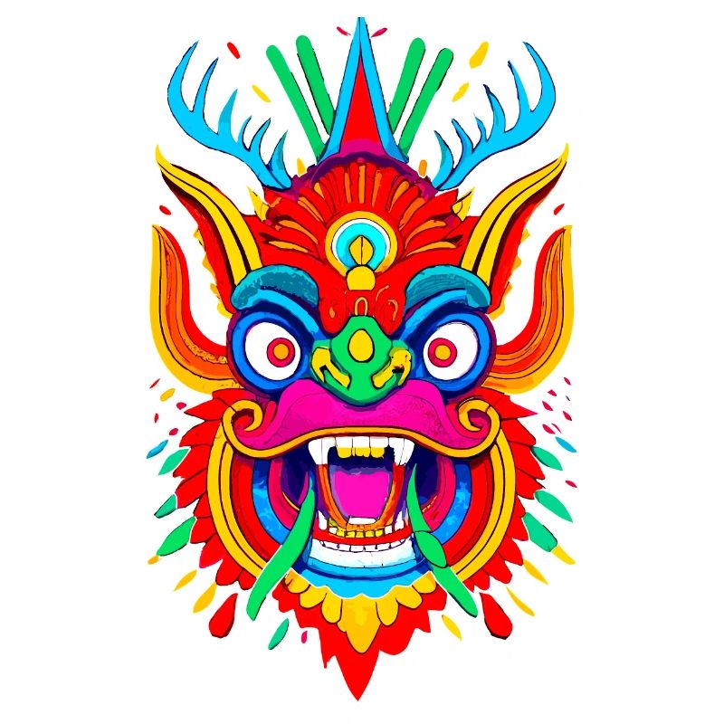 Bunte Drachenmaske