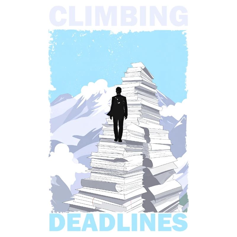 Grimper les délais - Funny Office Workload Mountai
