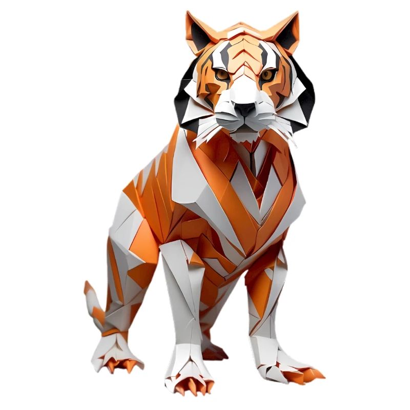Geometrischer Low-Poly Tiger