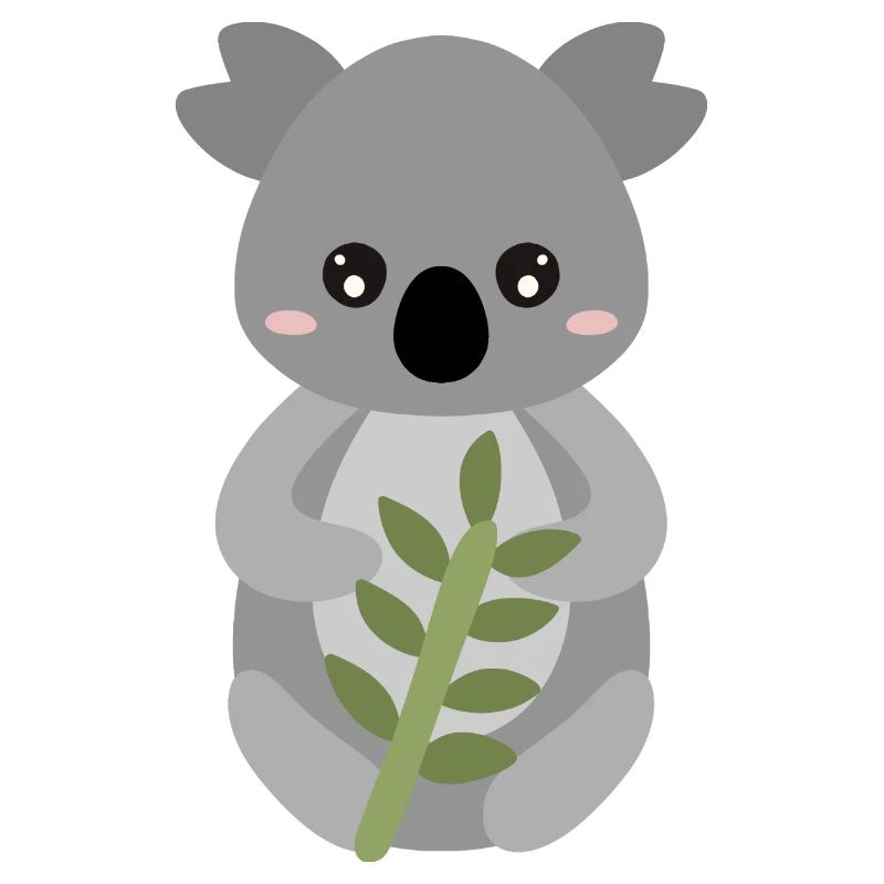 Koala mit Blattumarmung