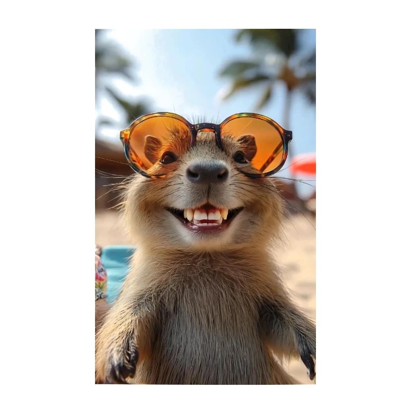 Chillendes Capybara am Strand