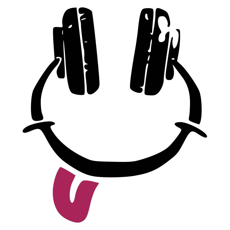Casque d'écoute - smiley - langue