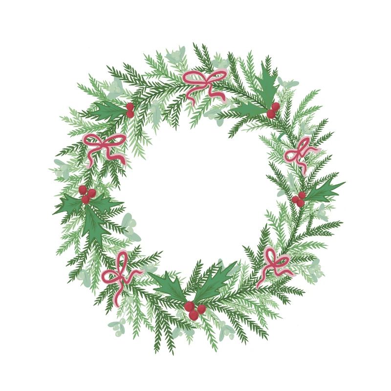 Weihnachtskranz mit roten Schleifen