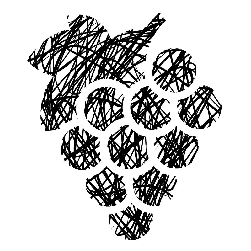 Grape Scribble Painted Black Gift Idea