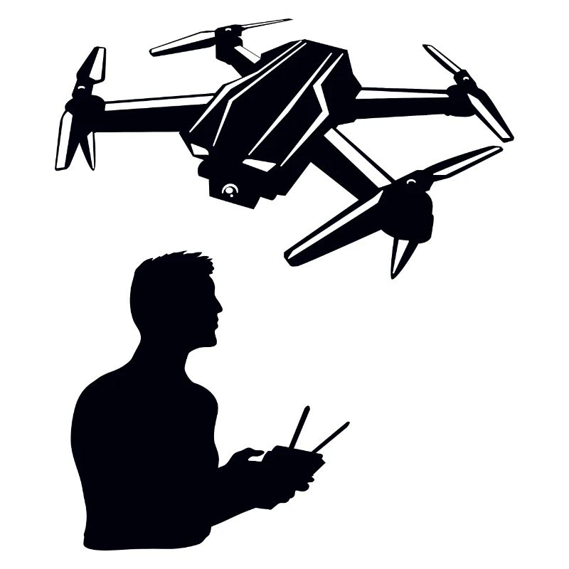 Drone man with remote control