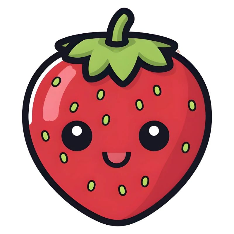 Erdbeere Kawaii Style
