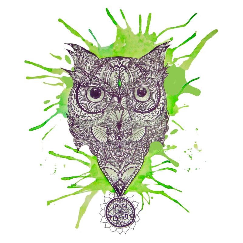 Mandala-Eule - Platsch