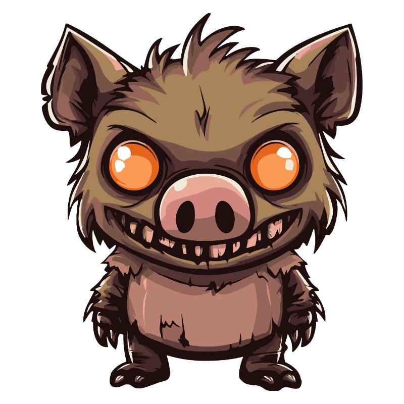 Pig Halloween Comic Funny Boar
