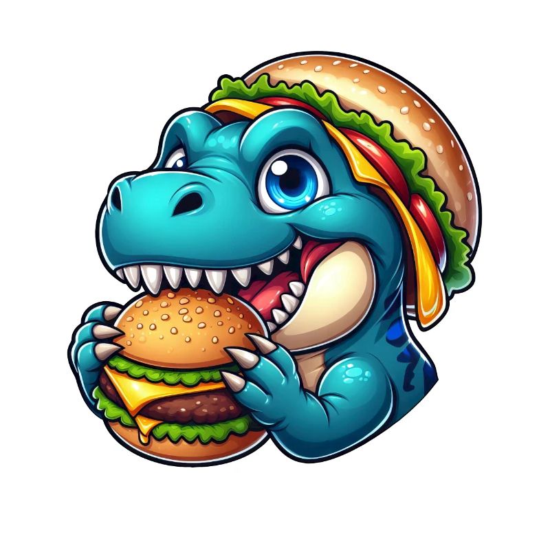 Dino T-Rex Hamburger Cheeseburger Restauration rapide