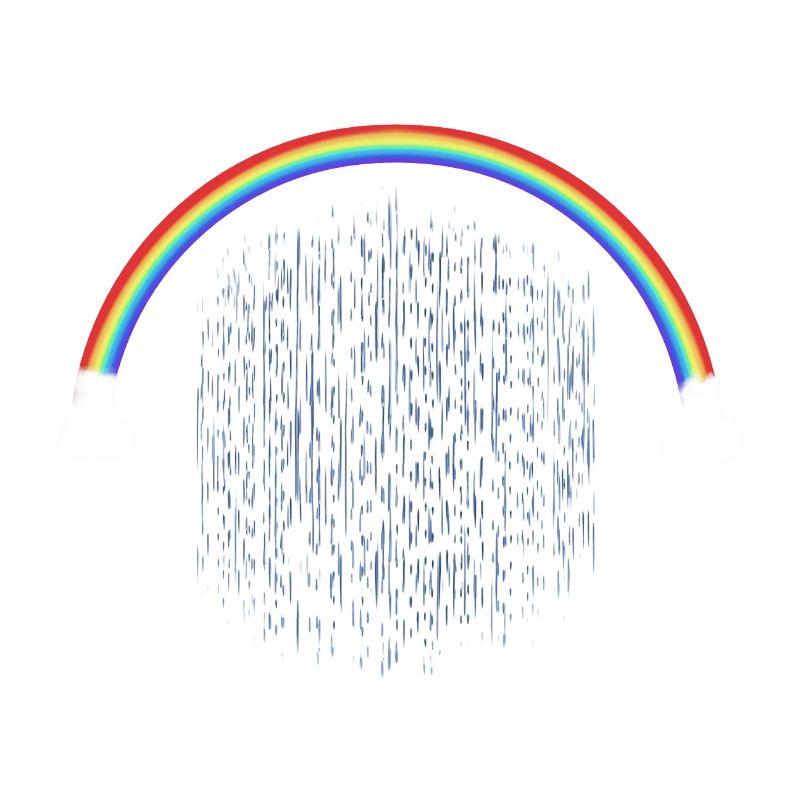 Regenbogen mit Regentropfenmuster