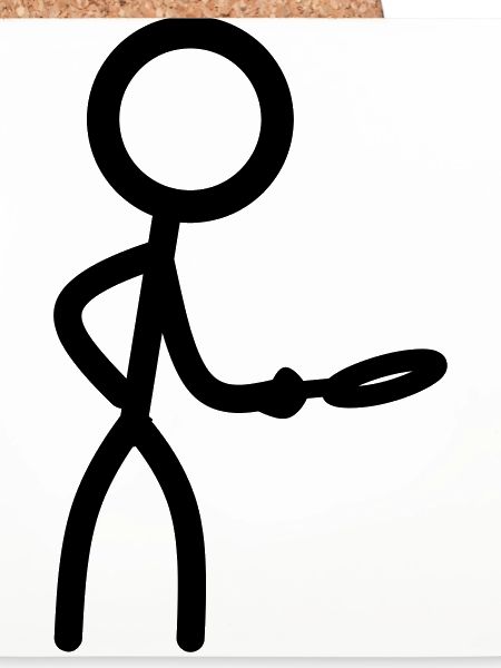 Stickman mit Lupe