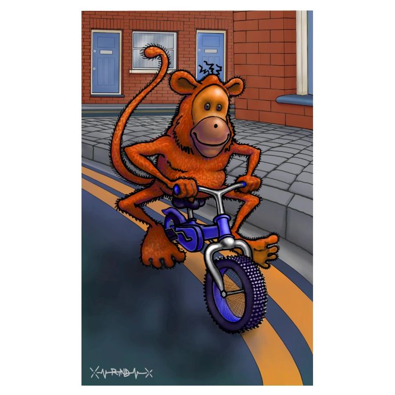 Monkey on a bicycle