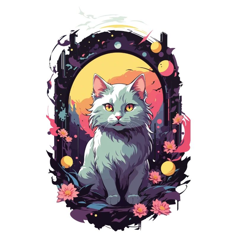 Gothic Cat Mystical Cat Lover Design