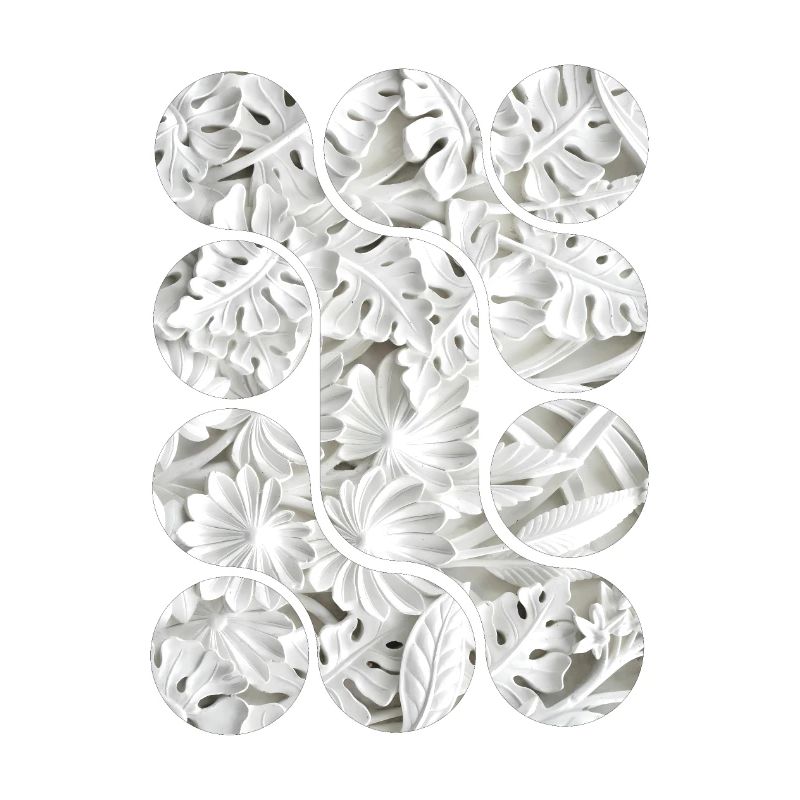 Abstract White Leaf Patterns