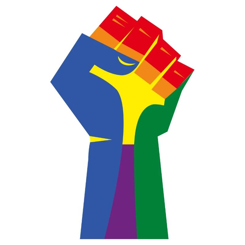 Die erhobene Faust (Regenbogenfarben)