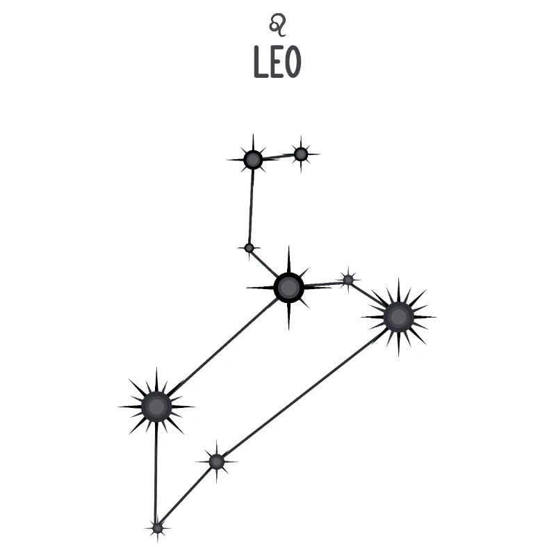 Sternzeichen Löwe Sternbild Sternbild Schwarz & Grau