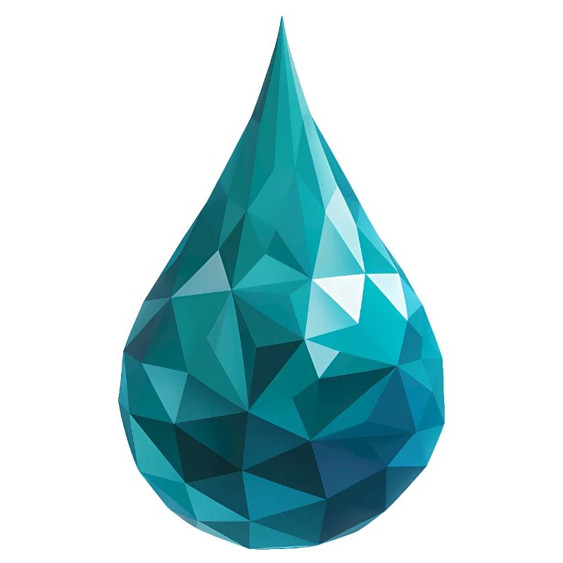 Wassertropfen - Cooles Low Poly Logo