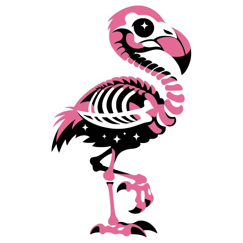 Flamingo Skelett Pink Gothic