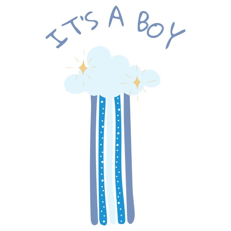 It's a Boy - Blue Rainbow with Cloud
