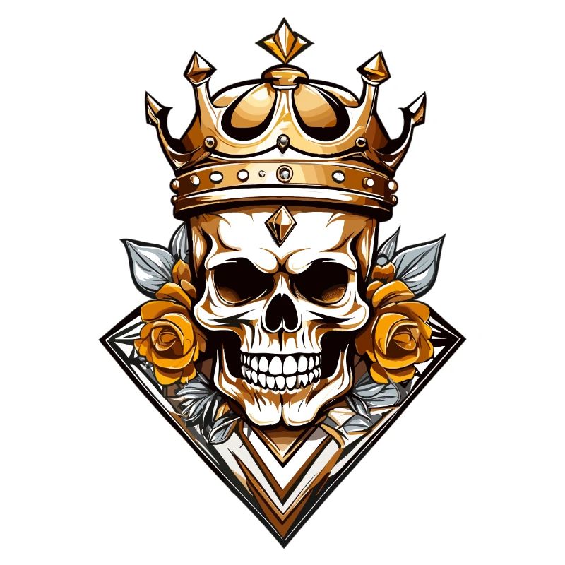 Totenkopf, mit Krone