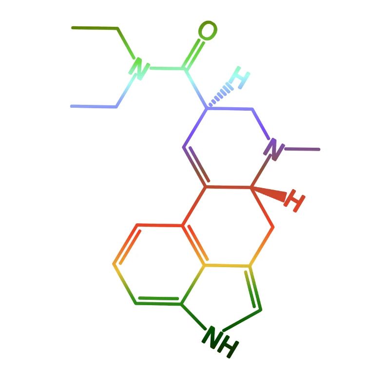 Molécule de formule structurelle LSD A. Hofmann Bicycle Day