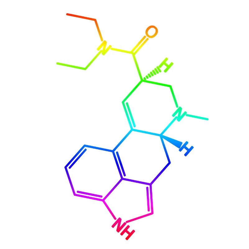 Molécule de formule structurelle LSD A. Hofmann Bicycle Day