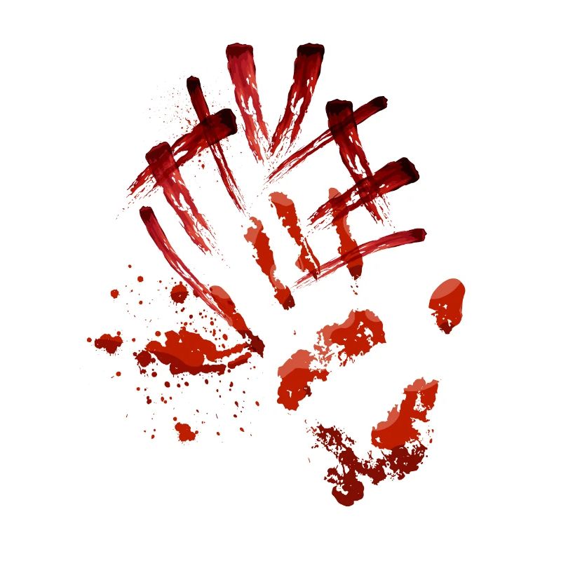 Protège-dents à empreinte de main éclaboussures de sang