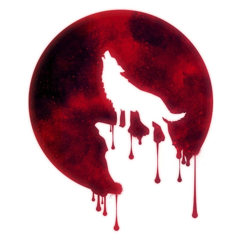 Blut Mond Heulender Wolf