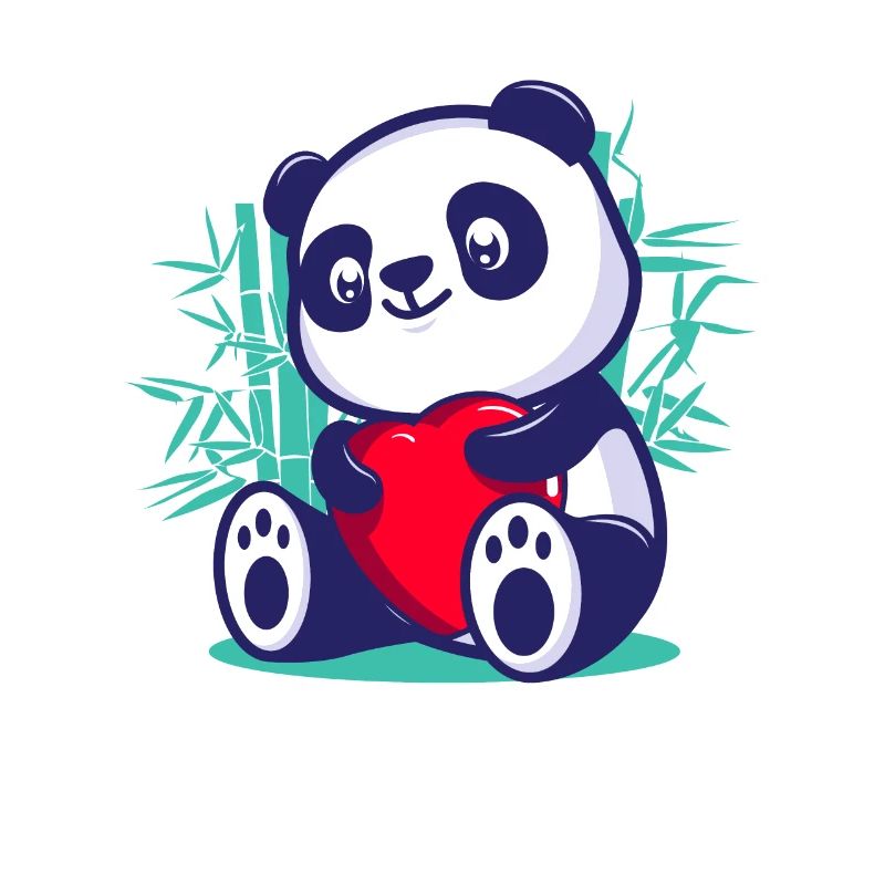 süßer Panda Herz Kawaii romantisch Valentinestag
