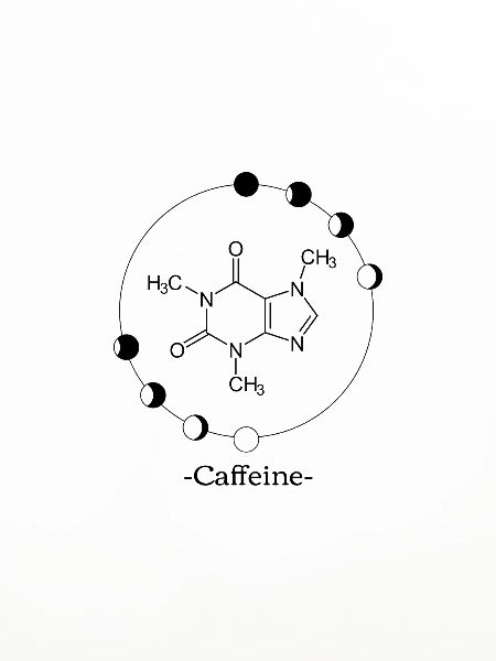 Koffein Molekül mit Umrandung