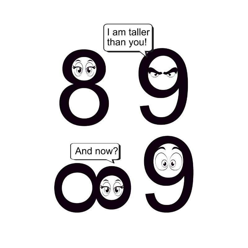 math math joke 8 & 9 i am taller than you