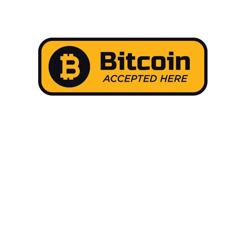Bitcoin accepted here Bitcoin logo Crypto BTC