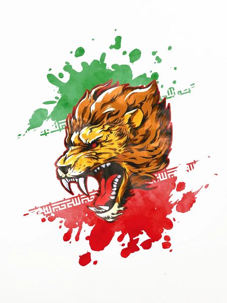 persian flag iran lion