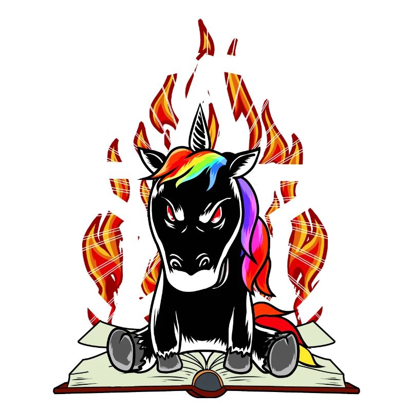 Satan Unicorn Pentagram Devilish Mythical Creature Evil