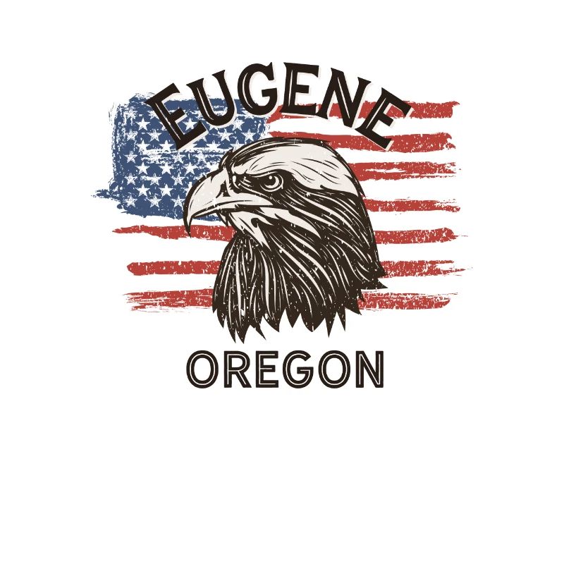 Drapeau des États-Unis Eagle Oregon Vintage Eugene