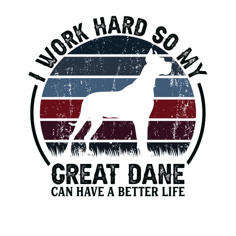 Work Hard - Retro Great Dane
