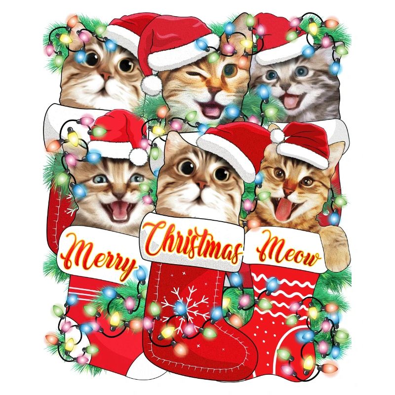 Miaou de Noël, drôle de chats mignons Conception de Noël