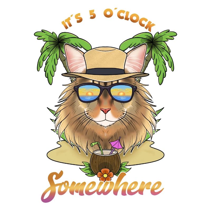 It Is 5 OClock Somewhere Drinking Siberian Cat