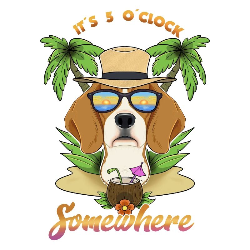 It Is 5 OClock Somewhere Drinking Beagle