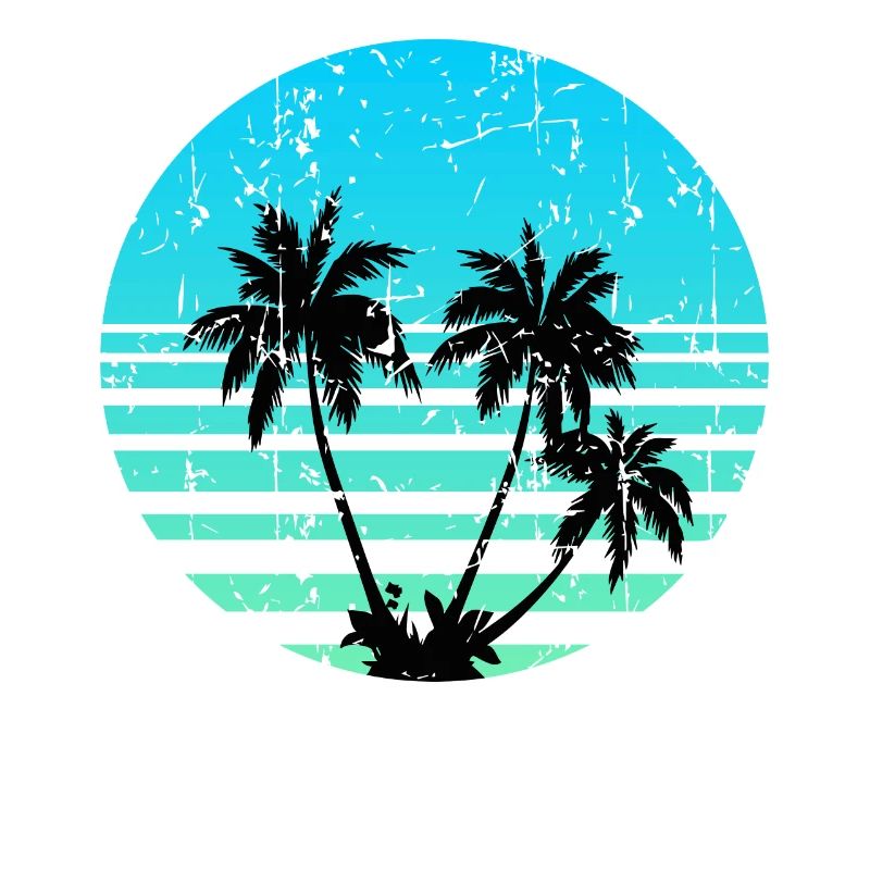 Palm Trees Retro Sun