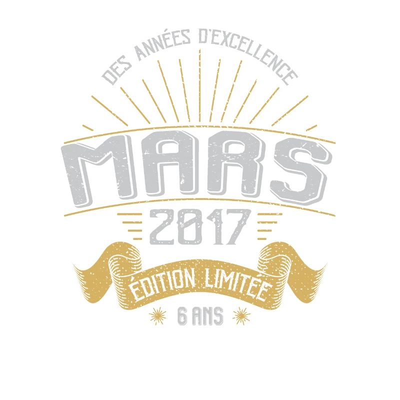 Mars 2017 6 Ans Anniversaire Vintage Idée Cadeau