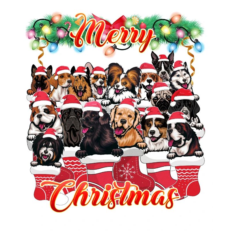 Chiens comme décor de Noël - Chiens mignons Noël