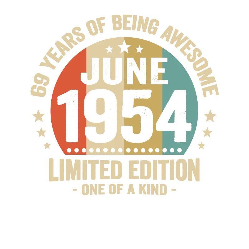 Juni 1954 69-jähriges Jubiläum Vintage-Geschenkidee