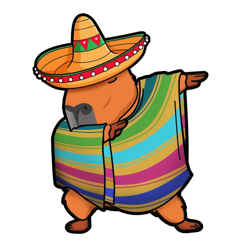 Capybara Cinco De Mayo Rodent Dab Mexican Kids Men