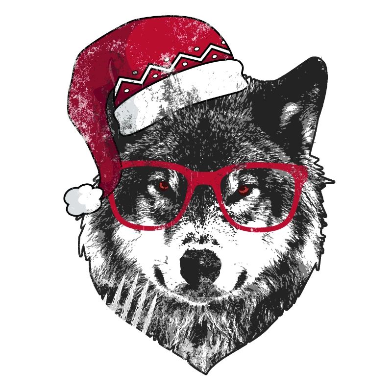 Grumpy Christmas Wolf