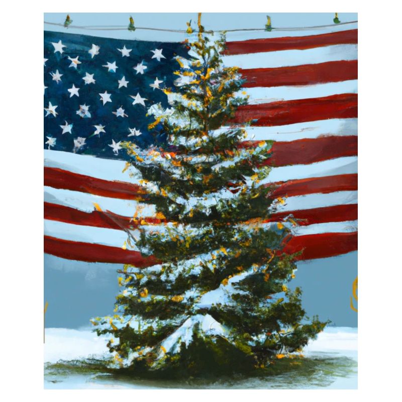 Arbre de Noël américain avec US