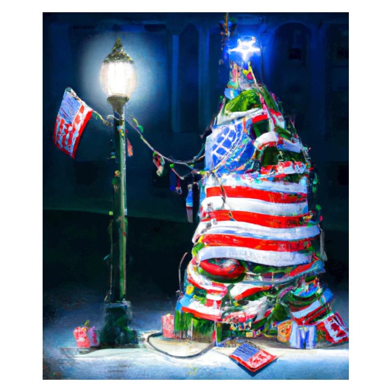 Arbre de Noël américain avec US
