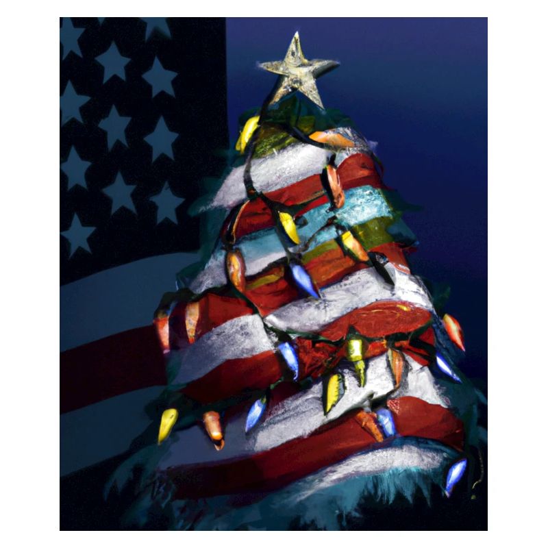 Arbre de Noël américain avec US